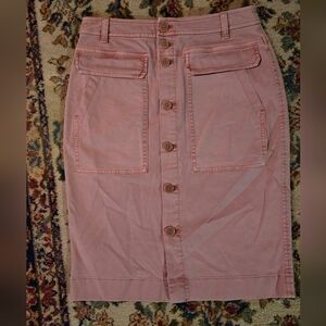 Pink Button-Front Women's Skirt